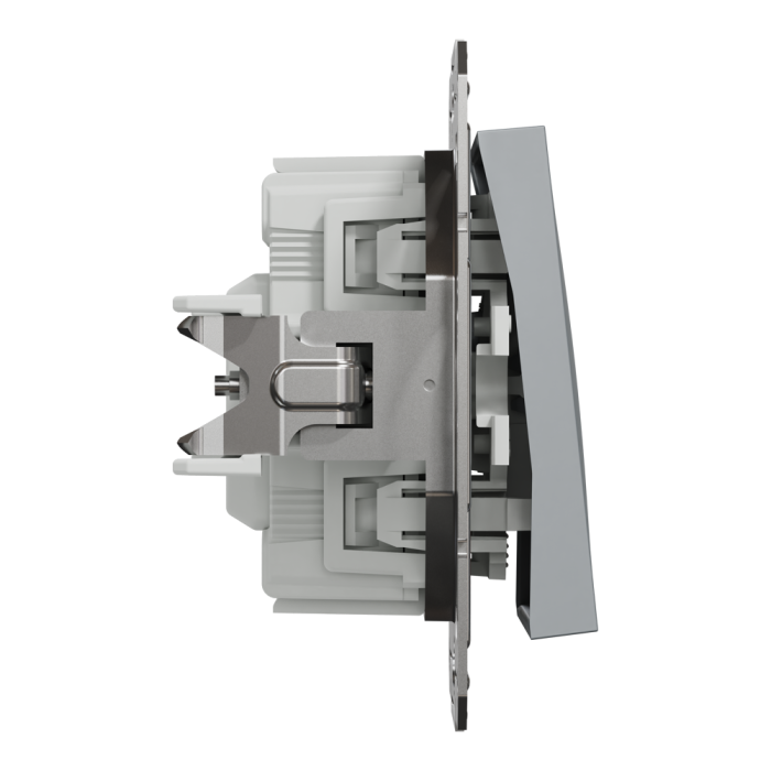 Вимикач, сталь, 1-клавішний, 10 А, Asfora - Schneider Electric [EPH1400162]