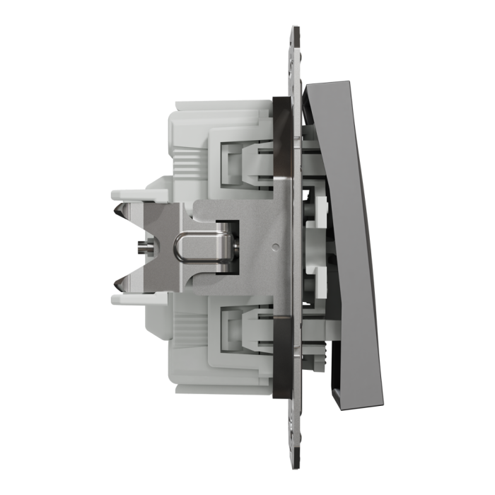 Вимикач, чорний, 1-клавішний, 10 А, Asfora - Schneider Electric [EPH1400171]