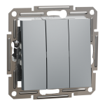 Вимикач, сталь, 3-клавішний, Asfora - Schneider Electric [EPH2100162]