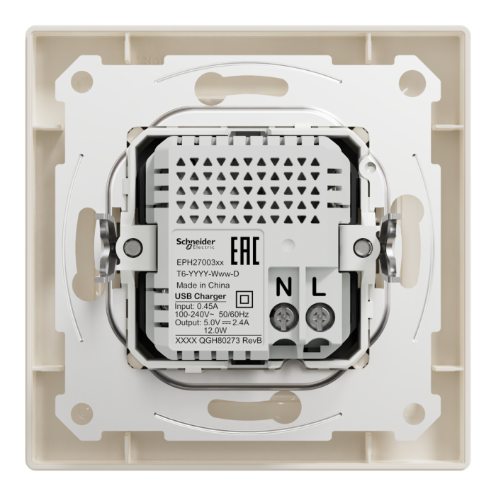 USB розетка, кремова, Asfora - Schneider Electric [EPH2700323]
