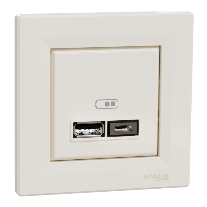 USB розетка, кремова, Asfora - Schneider Electric [EPH2700323]