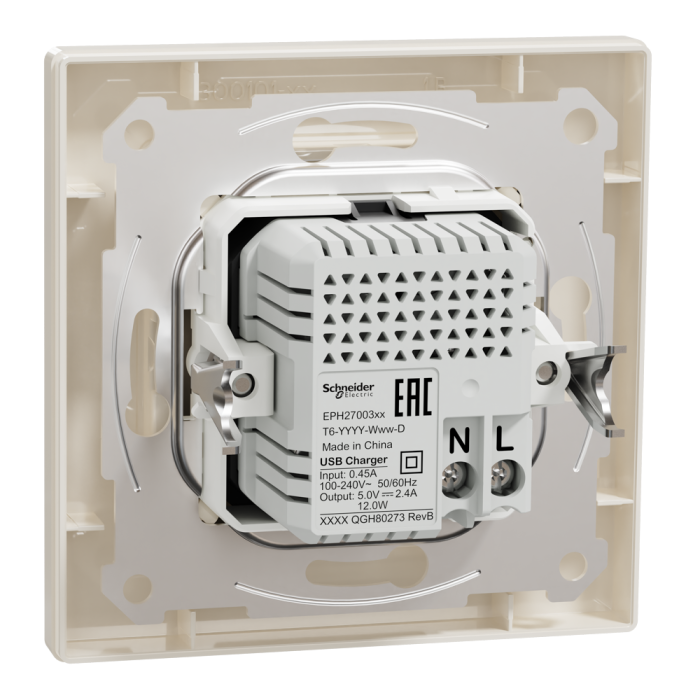 USB розетка, кремова, Asfora - Schneider Electric [EPH2700323]