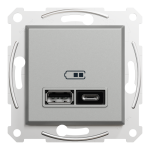 USB розетка, алюмінієва, Asfora - Schneider Electric [EPH2700361]