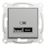 USB розетка, алюмінієва, Asfora - Schneider Electric [EPH2700361]