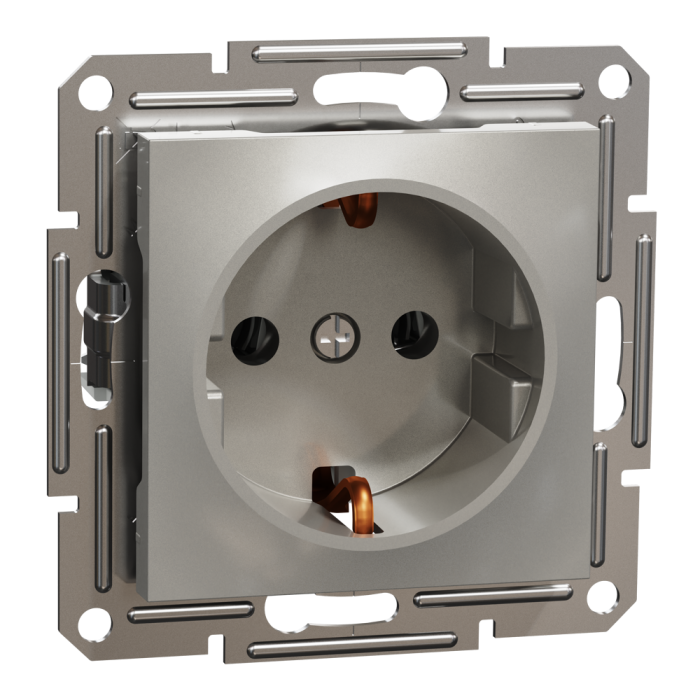Розетка з заземленням Asfora бронза, Schneider Electric [EPH2900169]