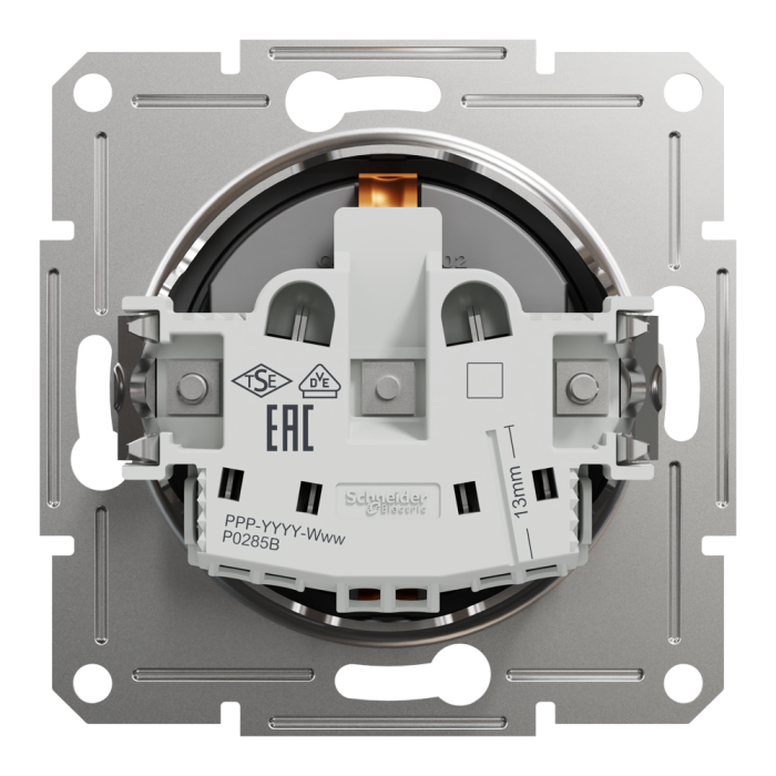 Розетка з заземленням Asfora антрацит, Schneider Electric [EPH2900171]