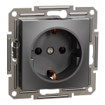 Розетка, чорна, 16 А, Asfora - Schneider Electric [EPH2900171]