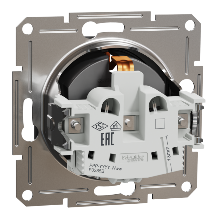 Розетка з заземленням Asfora антрацит, Schneider Electric [EPH2900171]