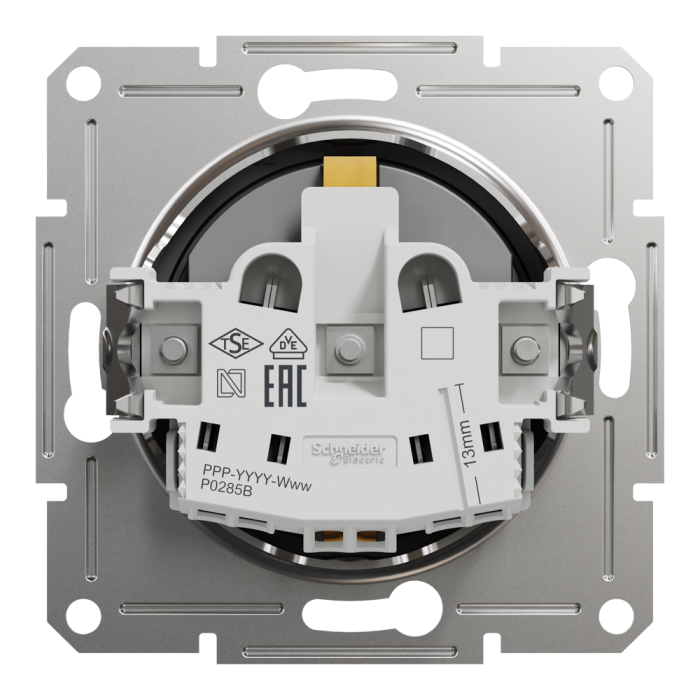 Розетка з заземленням, з захисними шторками Asfora антрацит, Schneider Electric [EPH2900271]