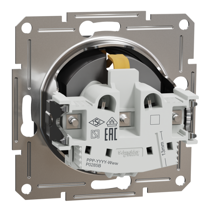 Розетка з заземленням, з захисними шторками Asfora антрацит, Schneider Electric [EPH2900271]