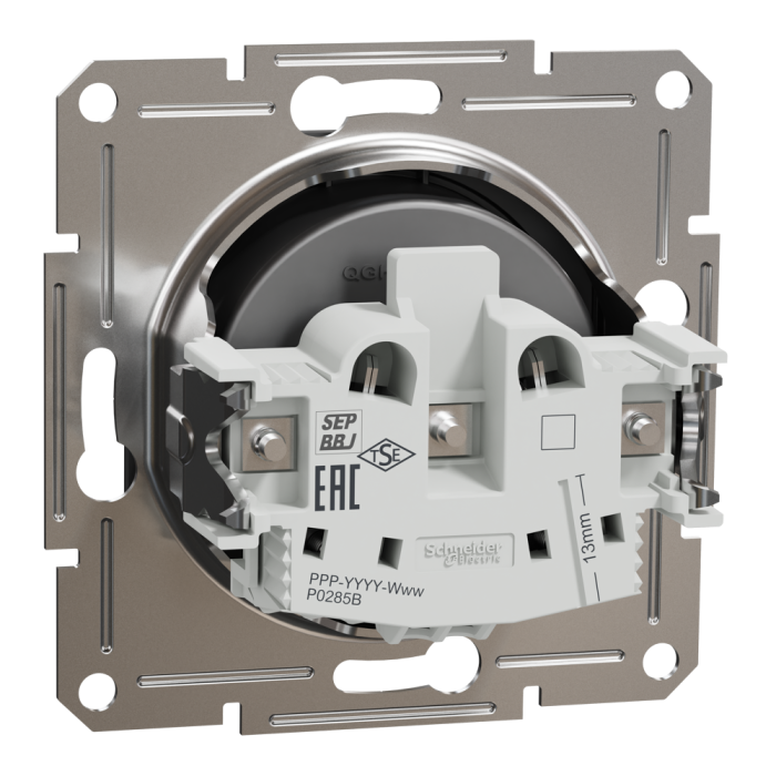 Розетка, чорна, 16 А, Asfora - Schneider Electric [EPH3000171]