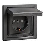 Розетка, чорна, 16 А, Asfora - Schneider Electric [EPH3100371]
