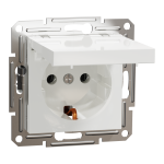 Розетка з заземленням та кришкою, білий, Asfora, без рамки, Schneider Electric [EPH3170121]