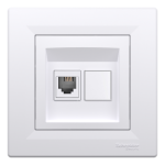 Розетка телефонна rj11 біла Asfora, Schneider Electric [EPH4100121]