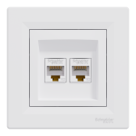 Мультимедійна розетка, біла, Asfora - Schneider Electric [EPH4400121]