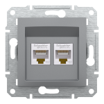 Мультимедійна розетка, сталь, Asfora - Schneider Electric [EPH4400162]