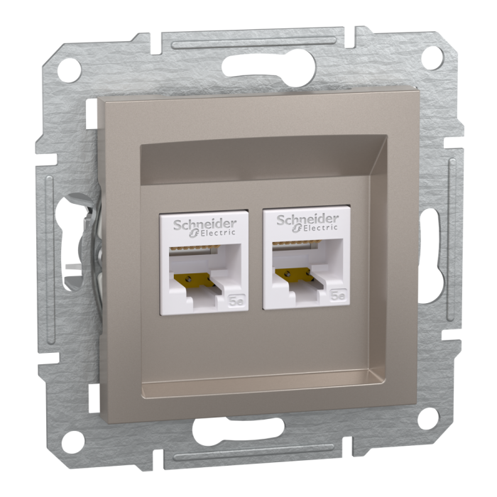 Мультимедійна розетка, бронза, Asfora - Schneider Electric [EPH4400169]