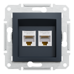 Мультимедійна розетка, чорна, Asfora - Schneider Electric [EPH4400171]