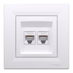 Мультимедійна розетка, біла, Asfora - Schneider Electric [EPH4800121]