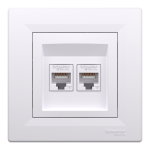 Мультимедійна розетка, біла, Asfora - Schneider Electric [EPH4800121]