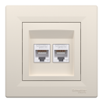 Мультимедійна розетка, кремова, Asfora - Schneider Electric [EPH4800123]