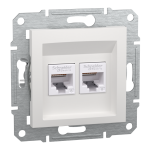 Розетка RJ45 подвійна, тип UTP, категорія 6, білий, Asfora, без рамки, Schneider Electric [EPH4870121]