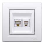 Мультимедійна розетка, біла, Asfora - Schneider Electric [EPH4900121]