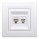 Мультимедійна розетка, біла, Asfora - Schneider Electric [EPH4900121]