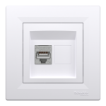 Мультимедійна розетка, біла, Asfora - Schneider Electric [EPH5000121]