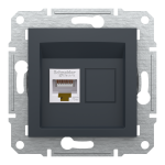 Мультимедійна розетка, чорна, Asfora - Schneider Electric [EPH5000171]