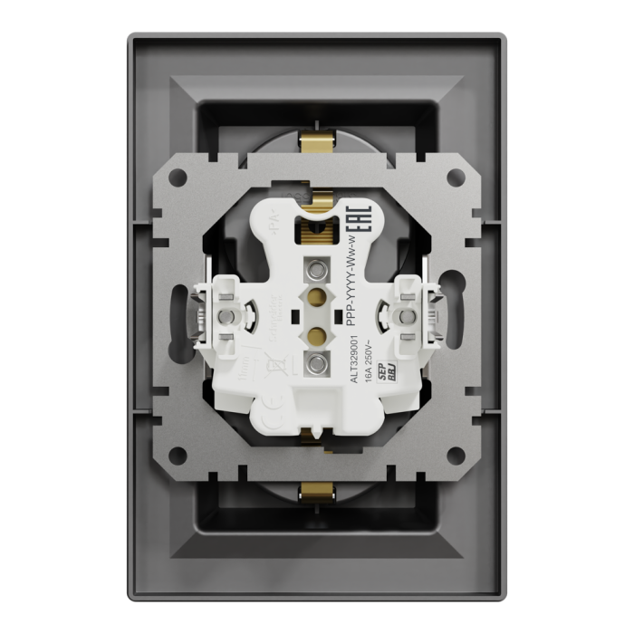 Розетка, чорна, 16 А, Asfora - Schneider Electric [EPH9900171]