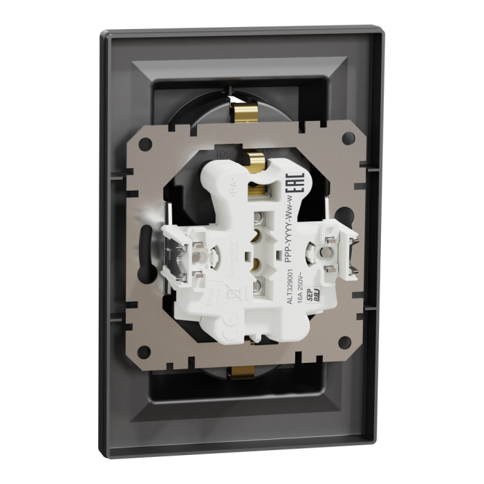 Розетка, чорна, 16 А, Asfora - Schneider Electric [EPH9900171]