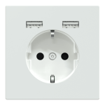Зарядний пристрій USB + розетка, Merten, Роз.Schuko з 2 USB 2, лотосовий білий (ral 9016), Schneider Electric, [MTN2366-6035]