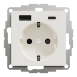 Зарядний пристрій USB + розетка, біла, 16 А, Merten - Schneider Electric [MTN2367-0319]