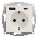 Зарядний пристрій USB + розетка, біла, 16 А, Merten - Schneider Electric [MTN2367-0319]