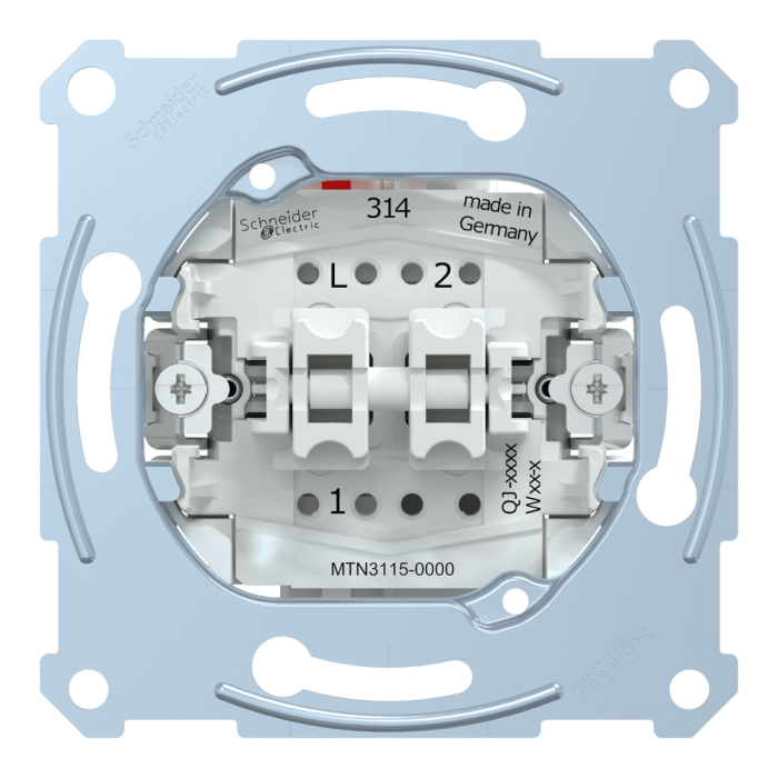 Вимикач, 2-клавішний, 10 А, Merten - Schneider Electric [MTN3115-0000]