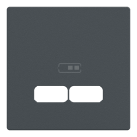 Накладка, Merten, для USB 2, чорний (ral 7024), Schneider Electric, [MTN4367-0414]