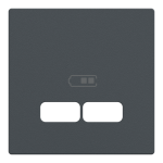 Накладка, Merten, для USB 2, чорний (ral 7024), Schneider Electric, [MTN4367-0414]