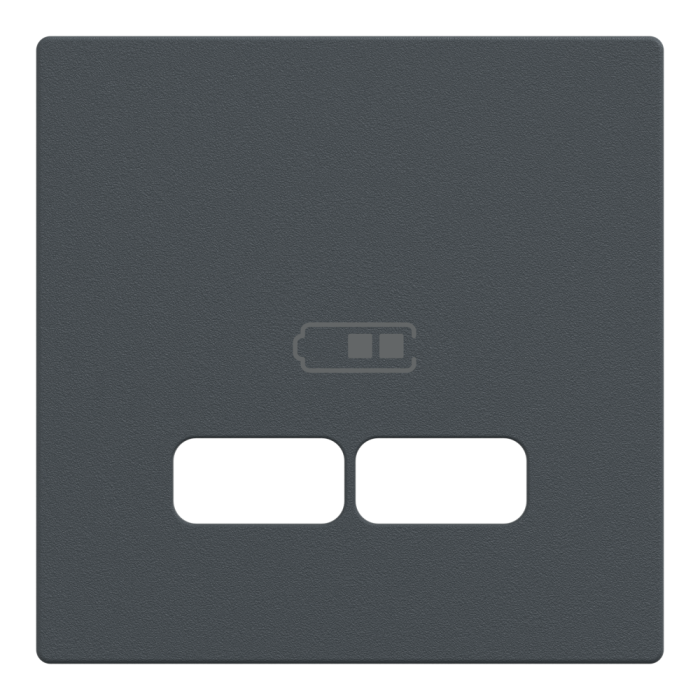 Накладка, Merten, для USB 2, чорний (ral 7024), Schneider Electric, [MTN4367-0414]