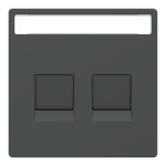Накладка, Merten, D-Life ЦЕНР. НАКЛ. 2- мод.раз. АНТР., чорний (ral 7024), Schneider Electric, [MTN4564-6034]