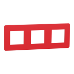 Рамка 3 постова, червона, Unica New - Schneider Electric [NU280613]
