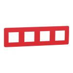 Рамка 4 постова, червона, Unica New - Schneider Electric [NU280813]