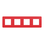 Рамка 4 постова, червона, Unica New - Schneider Electric [NU280813]