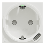 Зарядний пристрій USB + розетка, біла, 10 А, 2 модулі, Unica New - Schneider Electric [NU301718]