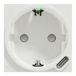 Зарядний пристрій USB + розетка, біла, 10 А, 2 модулі, Unica New - Schneider Electric [NU301718]