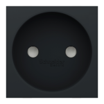 Розетка, чорна, 16 А, 2 модулі, Unica New - Schneider Electric [NU303354]