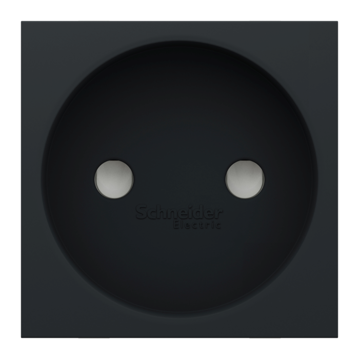 Розетка, чорна, 16 А, 2 модулі, Unica New - Schneider Electric [NU303354]