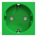 Розетка, зелена, 16 А, 2 модулі, Unica New - Schneider Electric [NU303706]