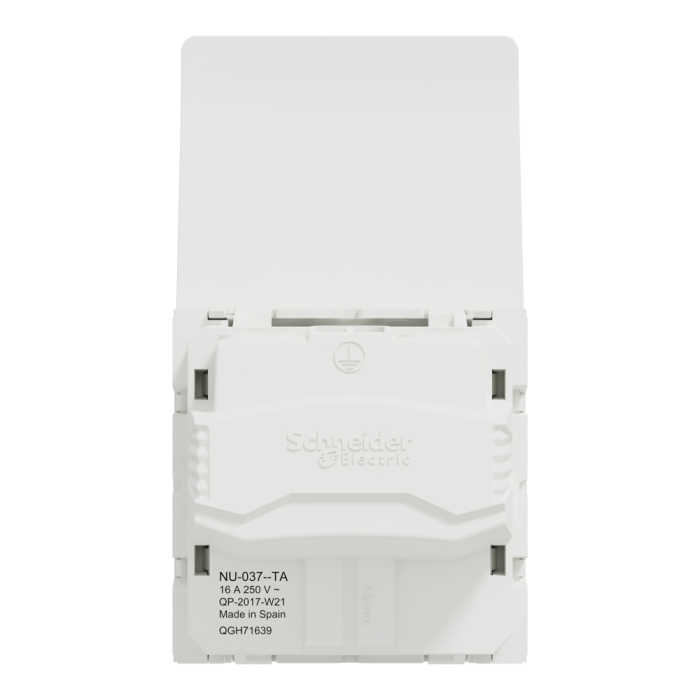 Розетка, біла, 16 А, 2 модулі, Unica New - Schneider Electric [NU303718TA]