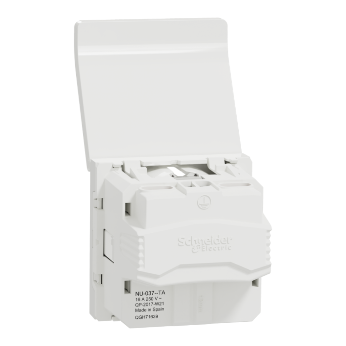 Розетка, біла, 16 А, 2 модулі, Unica New - Schneider Electric [NU303718TA]